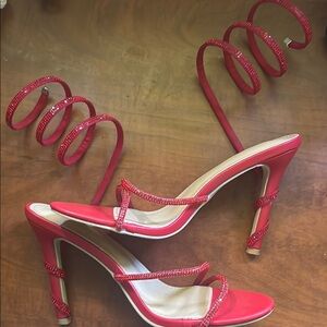 Elegant Red Strappy Heels